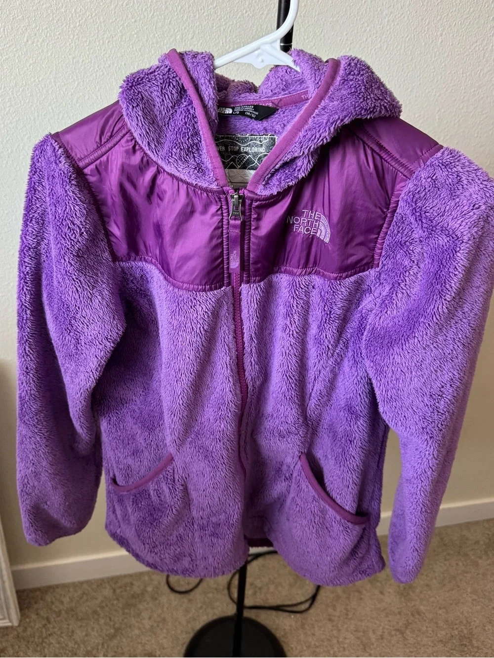 The North Face Girls’ Purple Plush Fleece Zip-Up Jacket